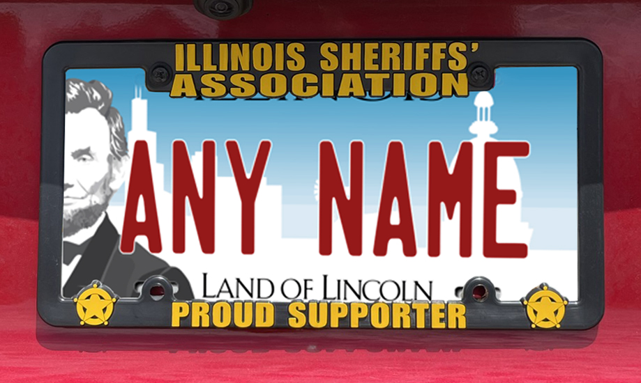 example license plate with IL sheriffs frame
